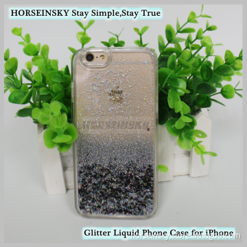 For iPhone 7 Liquid Glitter Case PC Plastic Shining Liquid Quicksand Flow Case